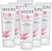 VANDINI Hydro Care Shower Gel for Women with Magnolia Blossom and Almond Milk - Shower Gel for Normal to Dry Skin - Vegan Shower Gel for Women without Silicone, Parabens and Mineral Oil (6 x 200 ml)