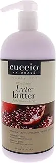 Cuccio Naturale Lyte Ultra-Sheer Body Butter - Replenishing Scented Moisturizing Cream - Deep Hydration To Repair Dry Skin - All Natural, Cruelty-Free Formula - Pomegranate And Fig - 946 ML