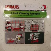 Peanuts Snoopy Charlie Brown Linus Christmas 4 Pack Kitchen Cleaning Sponges