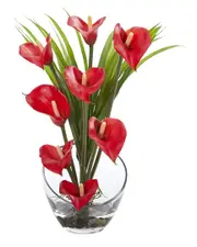 Nearly Natural 15.5in Calla Lily And Grass Artificial Arrangement In Vase