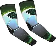 [FHEDVBN] cool soccer ball Arm Sleeves Compression Arm Covers for Men Women Outdoor Sun Sleeves Cooling Sports Sleeve, Black
