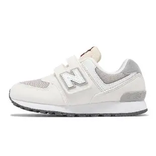 New Balance 休閒鞋 574 Wide 中童 寬楦 小朋友 海鹽 白 麂皮 網布 魔鬼氈 運動鞋 NB PV574RCD-W