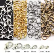 100Pcs Silver/Gold/Bronze Lobster Claw Clasps Hooks Finding DIY 10/12/14/16mm