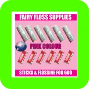 FAIRY FLOSS STICKS & PINK FLOSSINE 600 KIT DEAL floss machines cotton candy