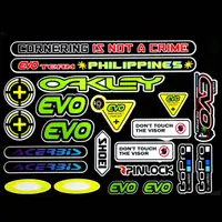 在飛比找蝦皮購物優惠-個性 OAKLEY EVO 頭盔反光摩托車頭盔貼紙防水防曬貼