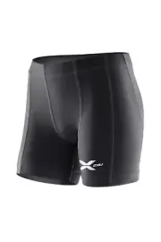 GENUINE || 2XU Youth Compression 1/2 Shorts - Black/Black