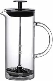 French Press，Handheld Milk Frother,Glasses Milk Foam Maker,Warm & Cold Milk,4...