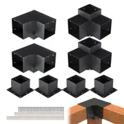 Pergola Bracket Kit 152.4 x 152.4 mm, 8pcs 3-Way Heavy Duty Corner Bracket Woodworks DIY Post Base, Easy Installation Wooden Beams for Gazebos, Patio Pergolas, Log Cabin Outdoor Pergola