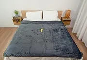 Banana Passion Dark Grey Waterproof Velvety Blanket, Intimacy time Made Easy | Splash it, Period Blanket XX-Large 200 x 200 cm