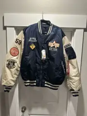 Alpha industries Reversible Nylon MA-1 Varsity Bomber Jacket Men's 2XL NWT
