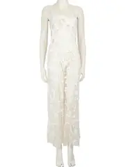 Ecru Lace Cut-Out Maxi Dress