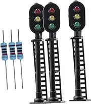 sharprepublic 1/87 Ho Scale Train Model Semaphore Ornament Miniature Lamp Micro Landscape Construction Model Train Railroad Model Supplies - Style A