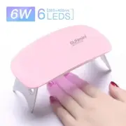 6W Mini Nail Lamp Pink Nail Dryer Machine UV LED Lamp Portable Micro USB Cord