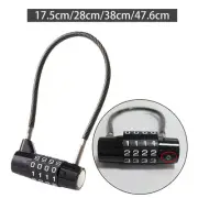 Cable Lock 4 Digit Combination Padlock Sturdy Practical Security Multipurpose
