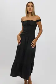 Black Maxi Dress Drop Waist - Size 16XL, Women's Maxi Dress