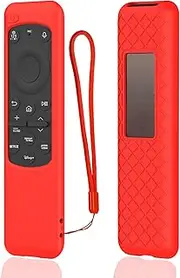 Red Silicone Protective Case with Strap for Samsung BN59-01432A BN59-01432J TM2360E Smart TV Remote, Shockproof Anti-Dirty Cover for Samsung Remote