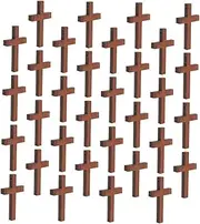 [Operitacx] DIY Cross Wood Pendents Beads Gems Cross Pendants for Jewelry Making Rhinestones Decorations Rearview Mirror Accessories Decorative Nail Charms Charm Bulk Chain Light
