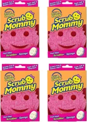 Scrub Daddy Scrub Mommy Dual-Sided Sponge and Scrubber - Odor Resistant (4 Pack)