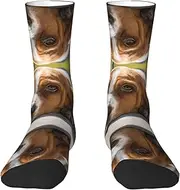 [EdWal] Soft Basset Hound print Moisture Wicking Socks Sports Socks for Men and Women Warm thermal Boot Hiking Socks