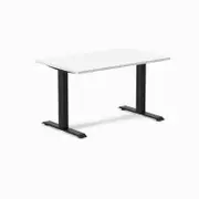 Desky Fixed Height White Melamine Desk 1200x750mm Matte Black Leg