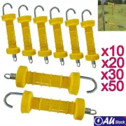 ELECTRIC FENCE SPRING GATE HANDLE LARGE SHIELD HEAVY DUTY SOLAR ENERGISE Yellow~