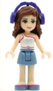 LEGO Friends Minifigure Olivia - Blue Skirt, White Top (Genuine)