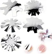 5 Pieces Stainless Steel Edge Trimmer Smile Line Manicure Tool Set, Nails Stencil Nail Edge Trimmer, Edge Cutter Metal Stencil Cutter for Acrylic Modelling Smile Cut
