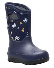 Bogs Neo-Classic Space Pizza Kid's Rain Boots, Navy Multi, K3