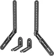 [MOUNTUP] Speaker Mount, Sound Bar TV Bracket, Fits Most Sound Bars Up to 15 Lbs, Mounting Above or Under TV, Tool-Free Knob Adjustable, for 23-90" TVs with Detachable Extension Arms and L-Brackets