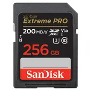 SanDisk Extreme Pro SDXC Memory Card - 256GB UHS-I - U3 - V30 - Read up to 200MB/s - Write up to 140MB/s - Ultra High Speed SD Card [SDSDXXD-256G-GN4IN]