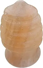 Himalayan Salt Lamp – Bishop Shape Rock Salt Lamp, Handcrafted 100% Natural Pink Night Light with Wooden Base