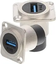 HOMOBABE 2Pcs USB Bulkhead Coupler Adapter USB Panel Mount Connector Flush Mount Design for Seamless Device Connection for Desktop Laptop Media Players