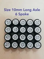 Custom Wheels HOT WHEELS RUBBER WHEELS TIRES 10 SETS 1/64 SIZE 10mm White