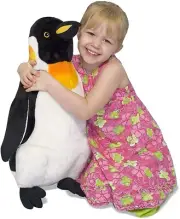 Melissa & Doug Giant Lifelike Plush Emperor Penguin Stuffed Animal Plush 2 Ft