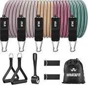 Whatafit Resistance Bands Set, Exercise Bands with Door Anchor, Handles, Carry Bag, Legs Ankle Straps for Resistance Training, Physical Therapy, Home Workouts