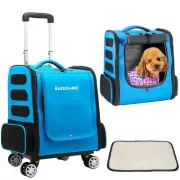 Dog Backpack Carrier Rolling Dog Carrier Pet Travel Carrier Wheeled Cat Carrier