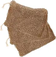HAKIDZEL 3pcs Jute Soap Saver Bag Mesh Strainer Bag for Soap Drying Multipurpose for Shower
