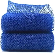 2 Piece African Exfoliating Net for Body, African Net Sponge, African Wash Net, African Shower Net, African Bath Sponge Scrubbing Rag Net Exfoliation, African Body Scrubber (Blue)