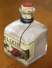 Bottle glass square steampunk cork Elixir Mme Babineaux Hot Chocolate
