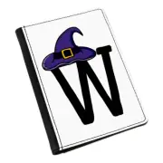 Letter W Witches Wizard Hat Passport Holder Cover Case Witch Halloween Alphabet