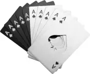 10Pcs Ace of Spades Bottle Openers, Poker Card Bottle Openers, Stainless Steel P