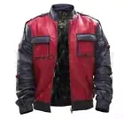 Back to the Future 2 Marty McFly Jacket Michael J Fox Red Leather Cosplay