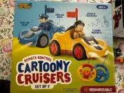 Rechargeable Remote Control Cartoon Cars for Little Kids, 2 Pack Police &...