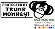 PROTECTED BY TRUNK MONKEY Graphic Die Cut decal sticker Car Truck Boat 12"