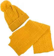 [TINEASUR] Children Hat Scarf Stylish Beanie Hat Suit Knitted Scarf Xmas Hat Scarf Warm Neckerchief Christmas Beanie Hat Children Kitted Hat Winter Hat Yarn Red