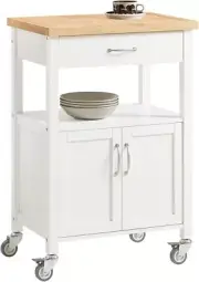 FKW22-WN, Kitchen Trolley Cart Storage Trolley Serving Trolley Kitchen Cabinet w