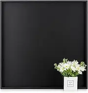 Hanobe Square Large Ottoman Tray: Modern Extra Black Serving Decorative Trays with Cutout Handles for Living Room Coffee Table Home, 20'' 20“ x 20''