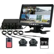4CH Truck DVR Video Recorder 7" Monitor 1080P 360 Front Side Rear View Camera Rv