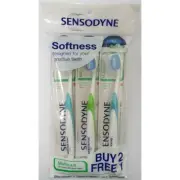 3 units x Sensodyne Multicare Toothbrush Soft Silky Bristle For Sensitive Teeth