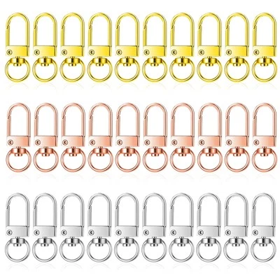 30 Pcs Metal Lobster Claw Clasps Swivel Lanyards Snap Hooks Keychain Hooks